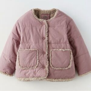 Zara 12-18m Oversized Purple Sherpa Jacket